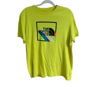 The North Face Men's Yellow Short Sleeve Half Dome Graphic Large T-Shirt EUC